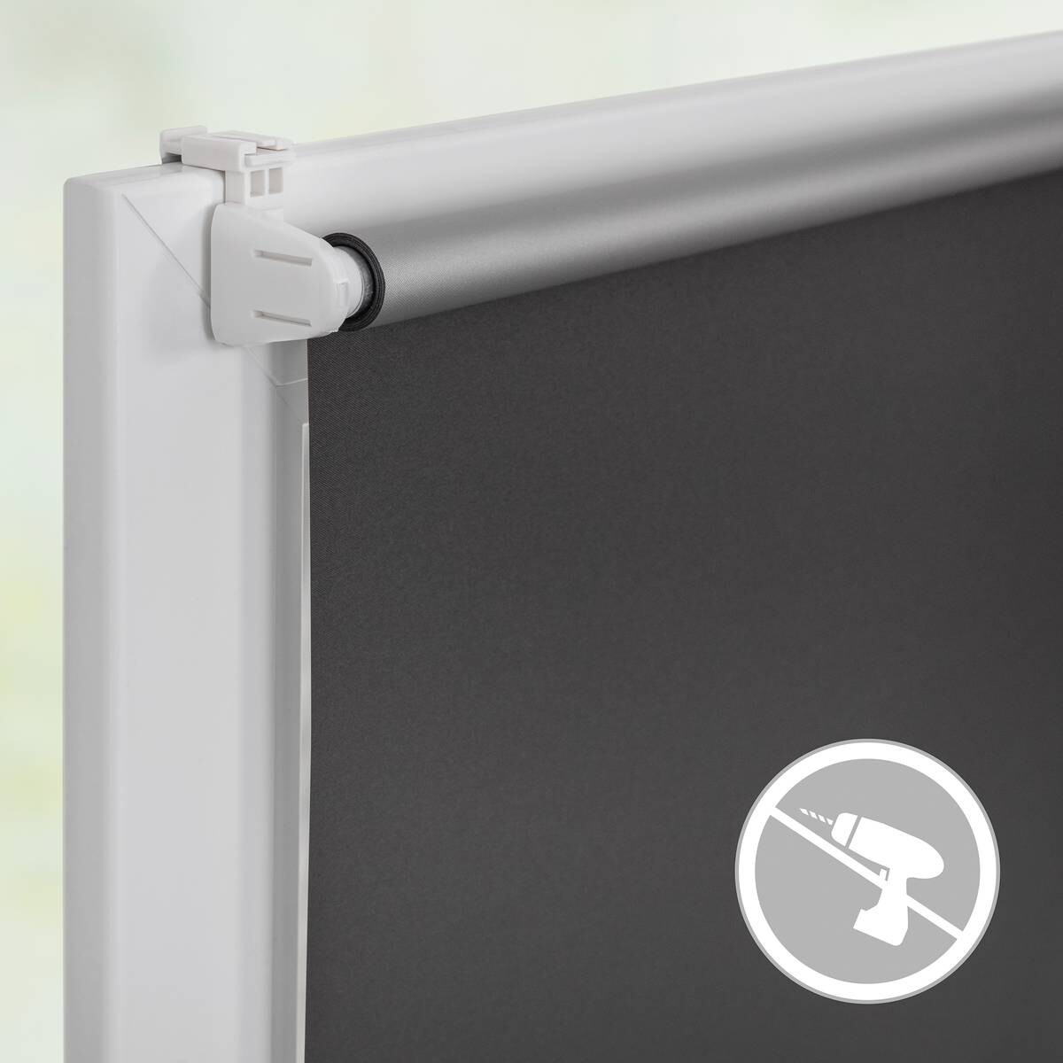 LICHTBLICK Thermo Klebe-/Klemmrollo Verdunklungsqualität anthrazit B/L: ca. 90x150 cm