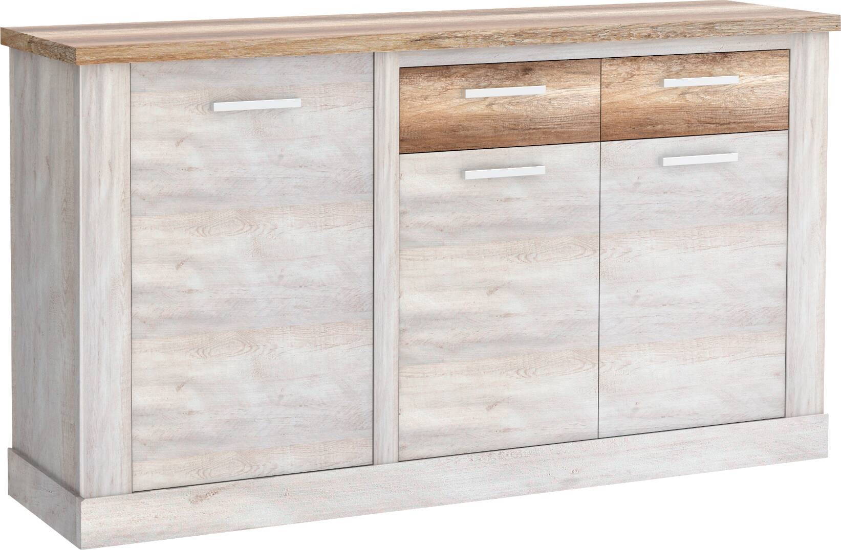Sideboard weiß Pinie Nachbildung Eiche Antik Nachbildung B/H/T: ca. 172x90x41 cm