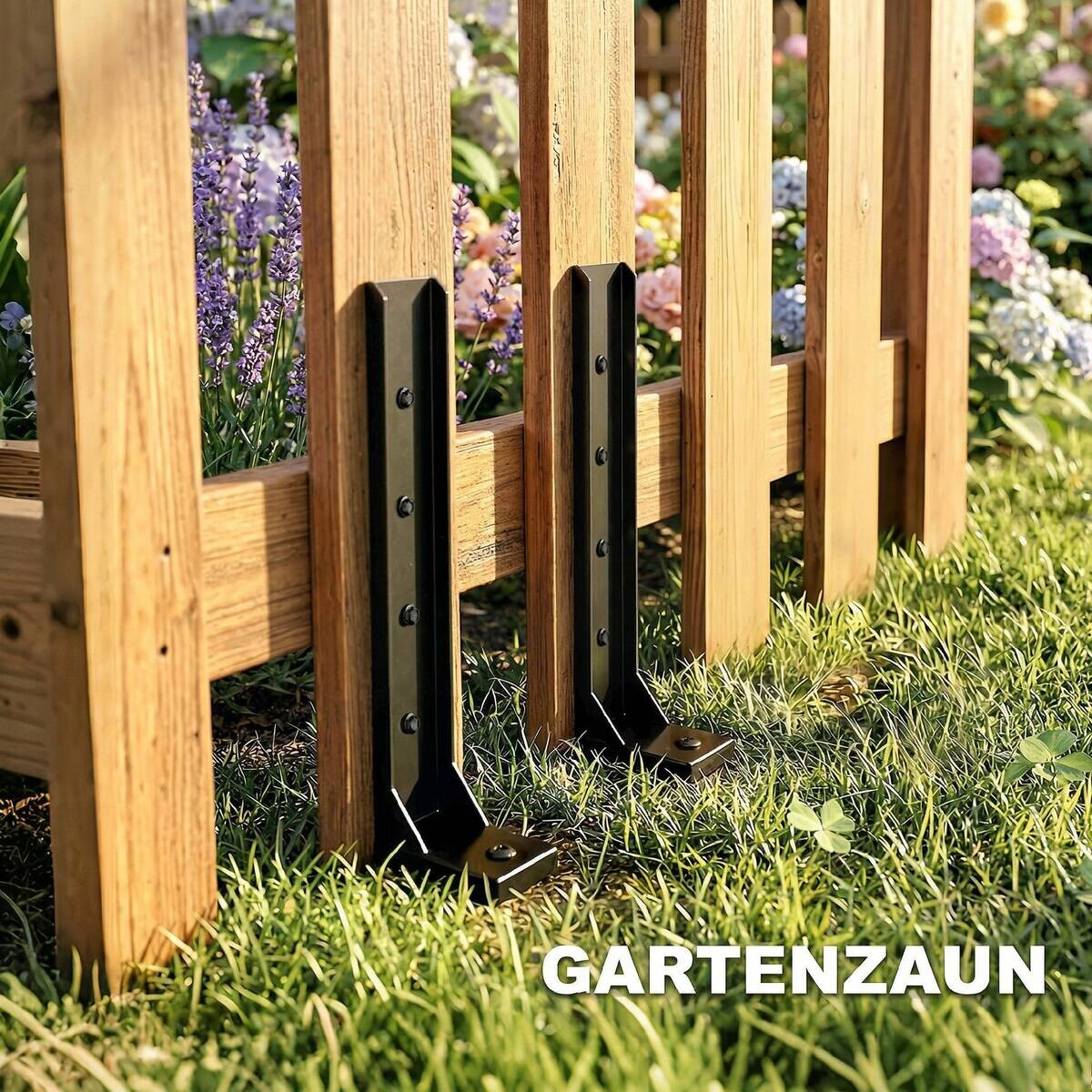 Outsunny Zaunpfosten-Reparaturset schwarz B/H/T/L: ca. 5,5x12x5,5x81 cm