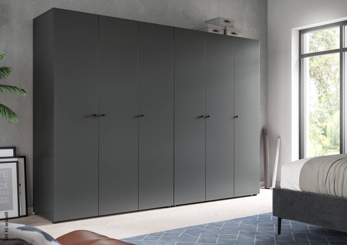 Kleiderschrank DARWIN anthrazit B/H/T: ca. 240x176x51 cm