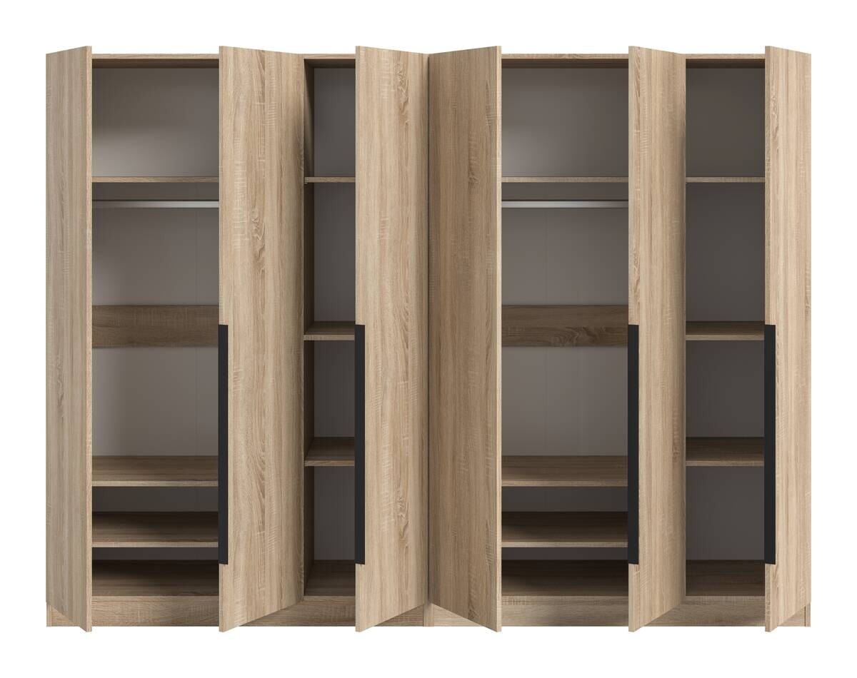 Kleiderschrank KOPENHAGEN Eiche Sonoma Nachbildung B/H/T: ca. 240x181x52 cm