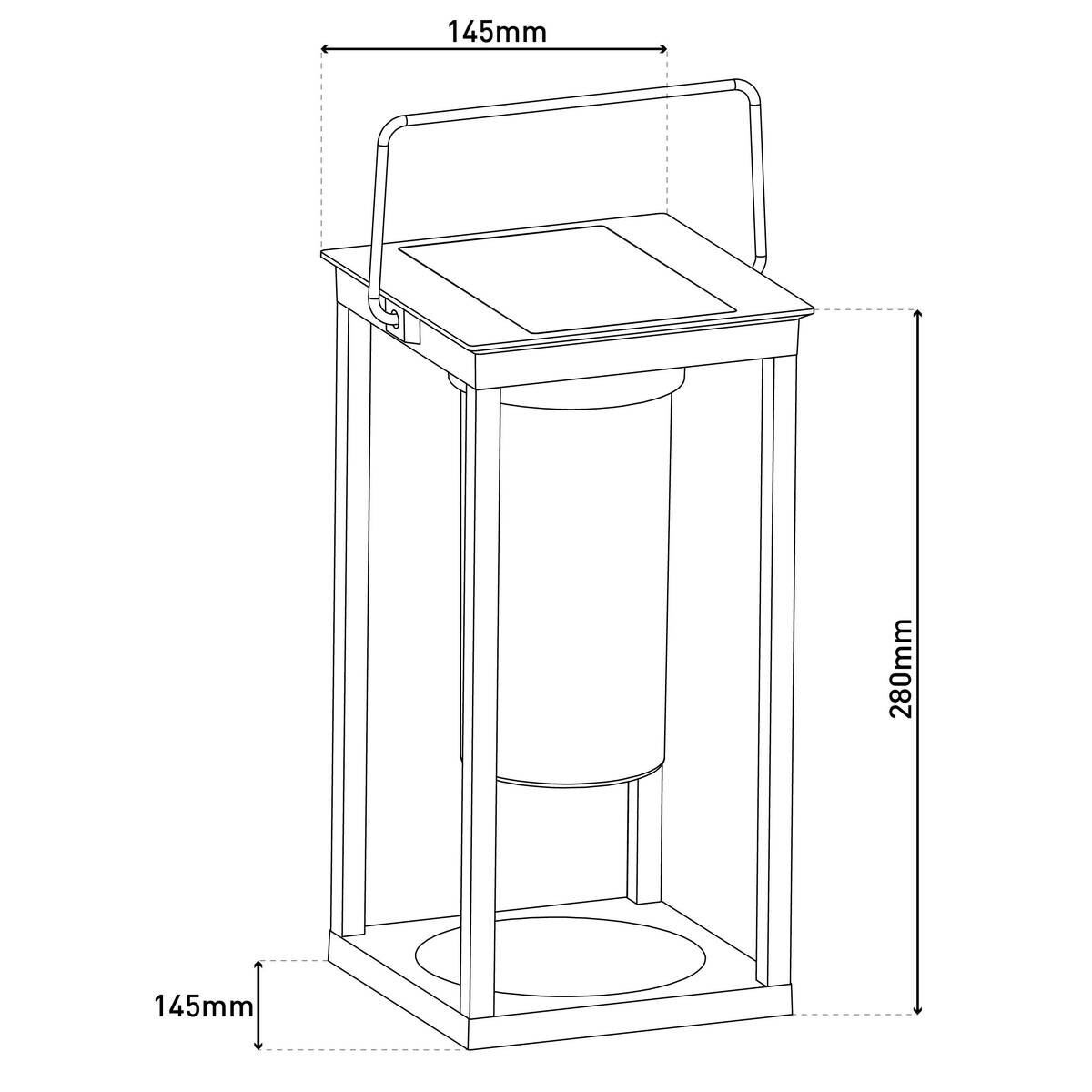 LED-Sockelleuchte 3180922 schwarz Aluminium Kunststoff B/H/L: ca. 14,5x28x14,5 cm