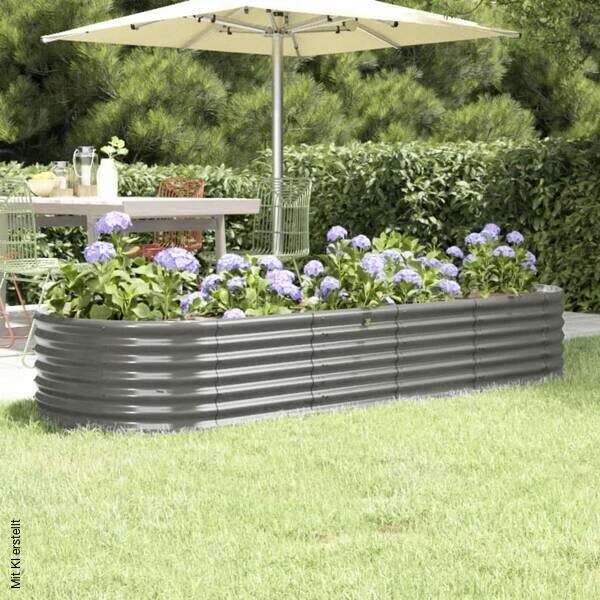 Hochbeet grau Stahl B/H/L: ca. 80x36x224 cm
