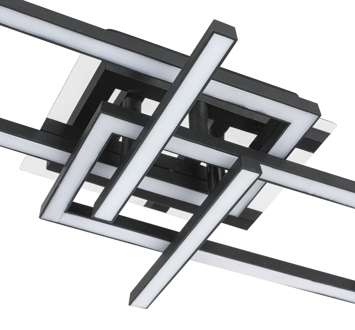 Nolo LED Deckenleuchte Harald schwarz Chrom Kunststoff Metall B/H/L: ca. 28,5x7x42 cm 1 Brennstellen