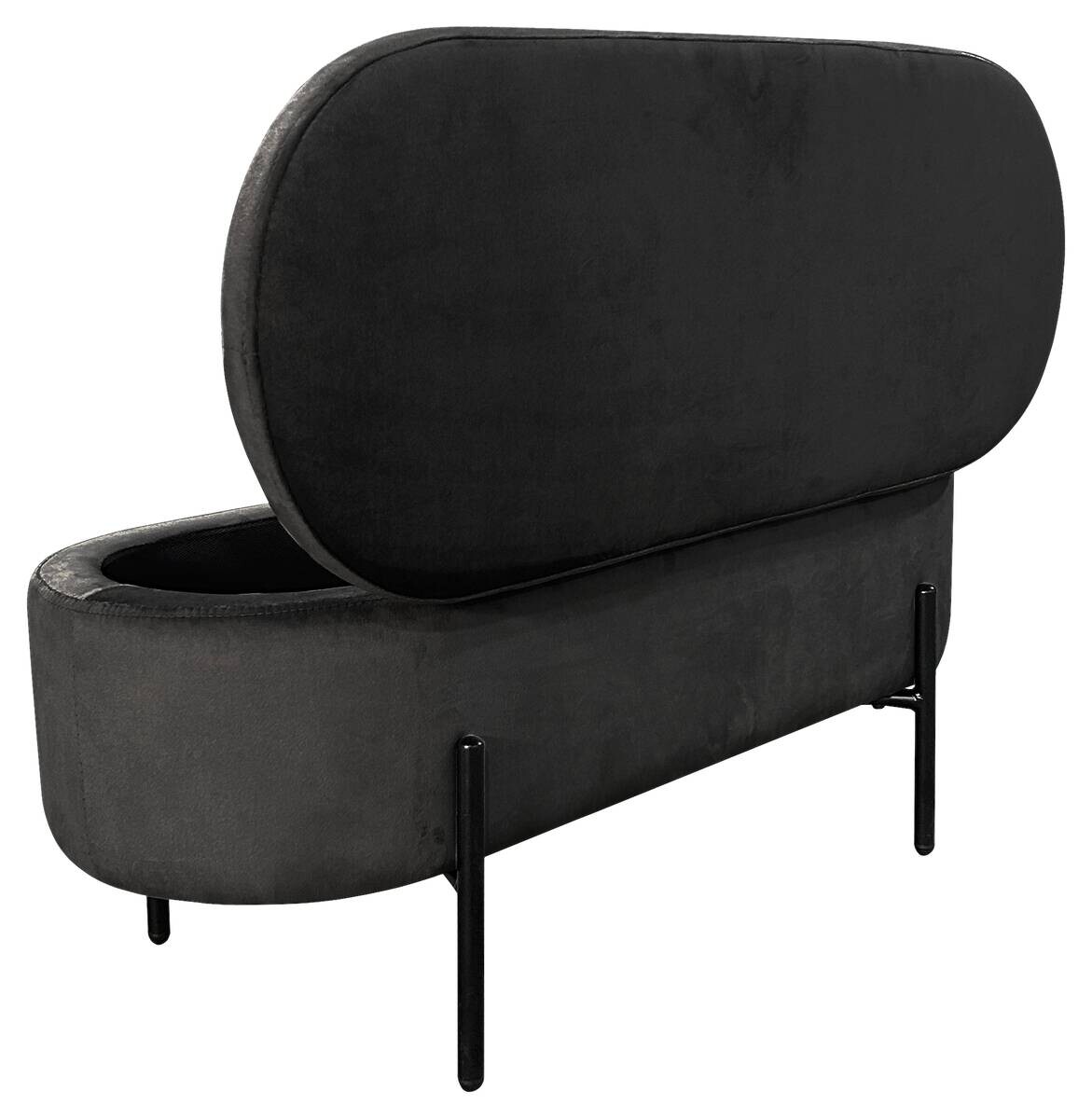Bank NOVA schwarz Metall B/H/T: ca. 95x42x37,5 cm