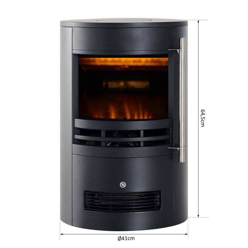 HOMCOM Elektrischer-Kamin 820-087 schwarz Eisen Kunststoff Glas B/H/T: ca. 41x64,5x41 cm ca. 1800 W