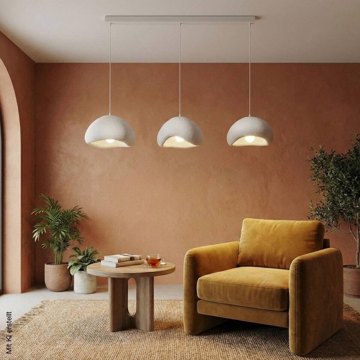 Opviq Pendelleuchte weiß B/H/T: ca. 143x116x50 cm E27 3 Brennstellen