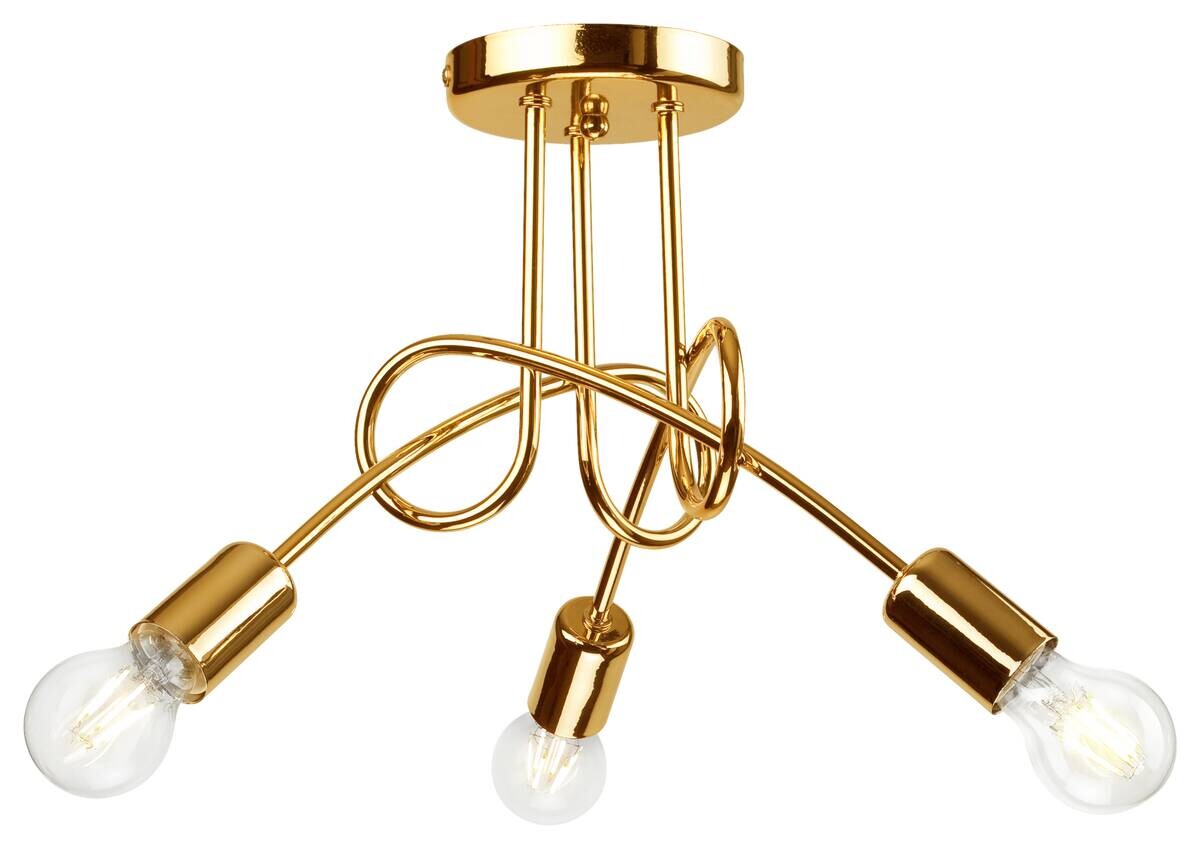 Lamkur Deckenleuchte CAMILLA 36816 gold Stahl H/L: ca. 30x36 cm E27 3 Brennstellen