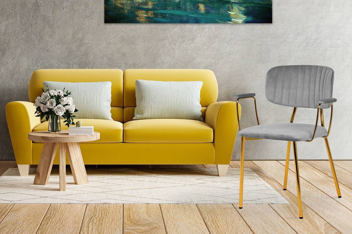 Stuhl Kian 200 2er-Set grau Microfaser B/H/T: ca. 63x80x51 cm