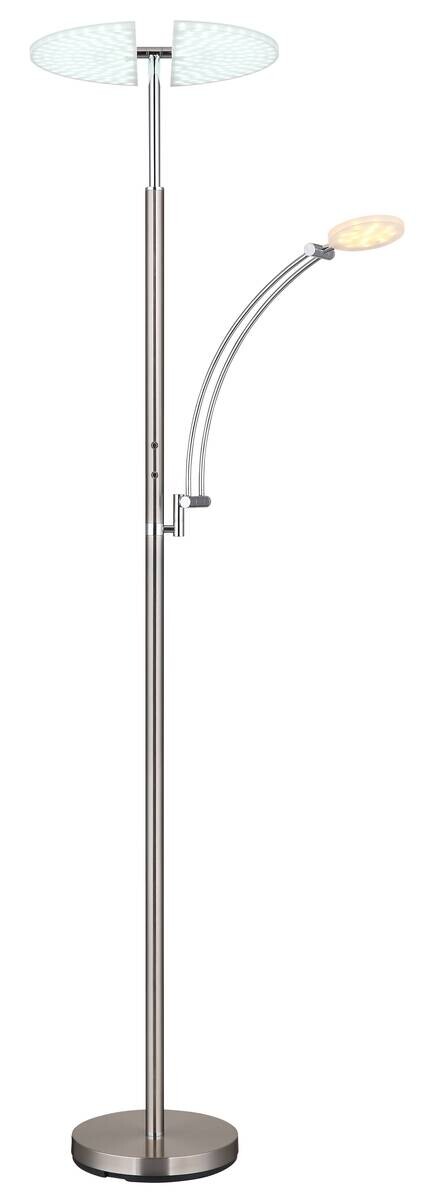 GLOBO Stehlampe nickel matt Chrom Kunststoff Metall B/H/T: ca. 80x183x40,5 cm 1 Brennstellen