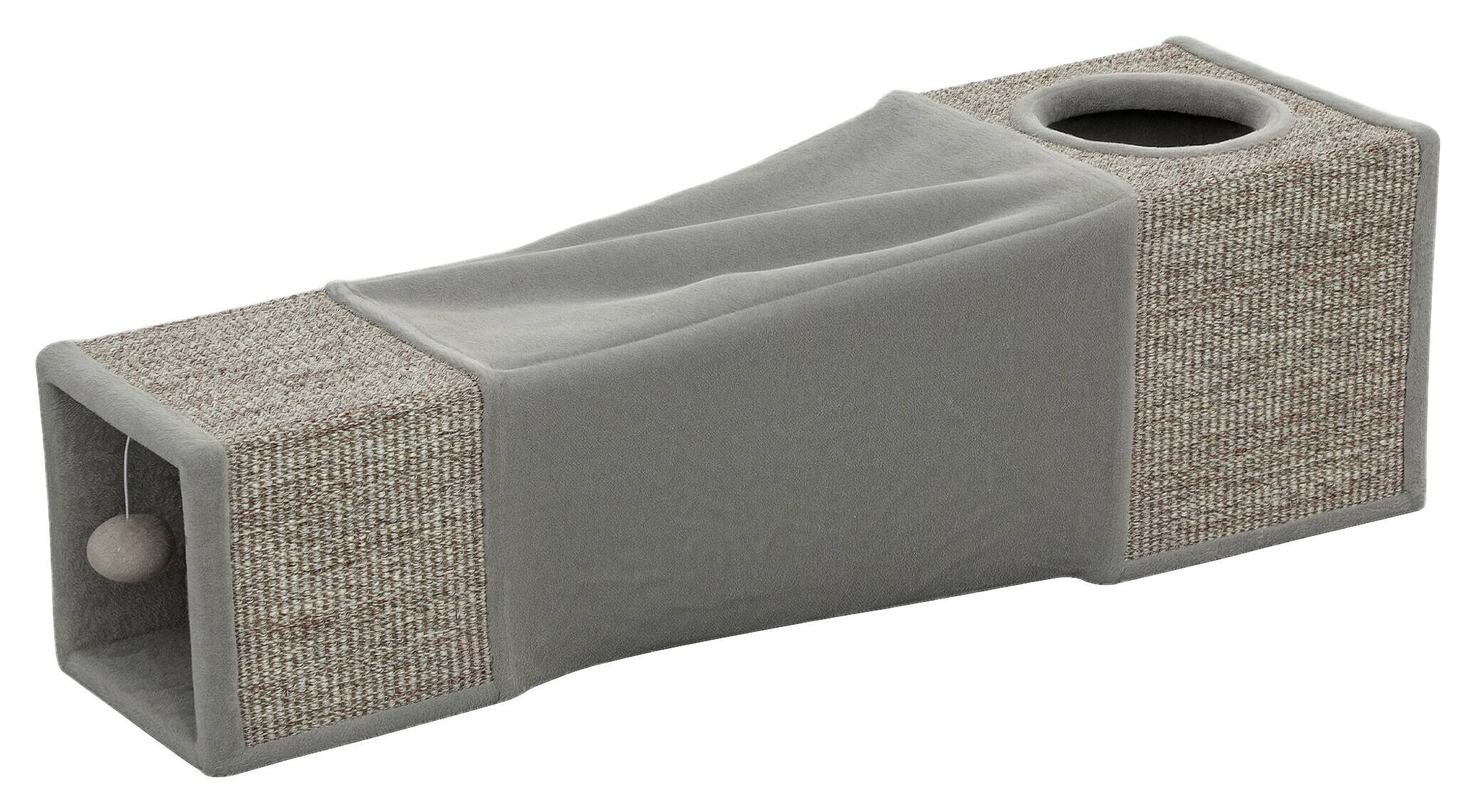 PawHut Katzentunnel grau Spanplatte B/H/L: ca. 30x30x98 cm