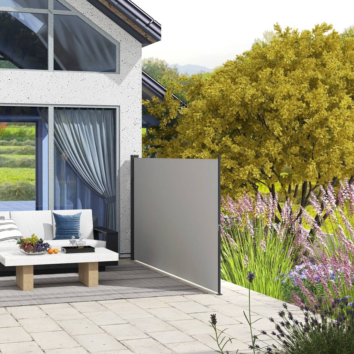 Outsunny Sichtschutz hellgrau Polypropylen B/H/L: ca. 3,5x300x140 cm