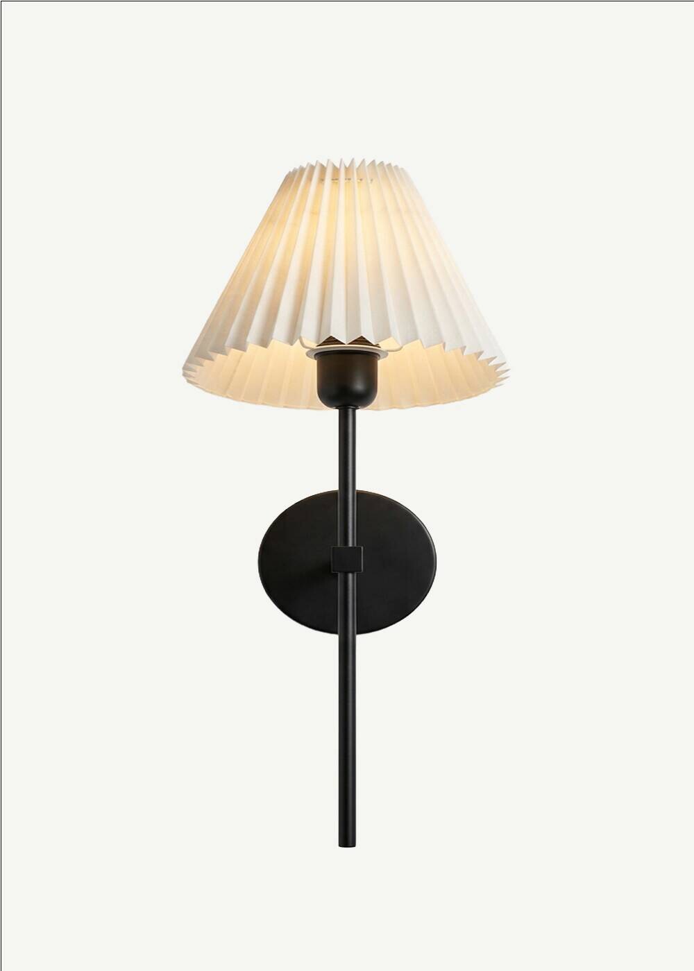 Wandleuchte creme schwarz Metall PVC B/H/L/D: ca. 22x49x22x22 cm E27 1 Brennstellen