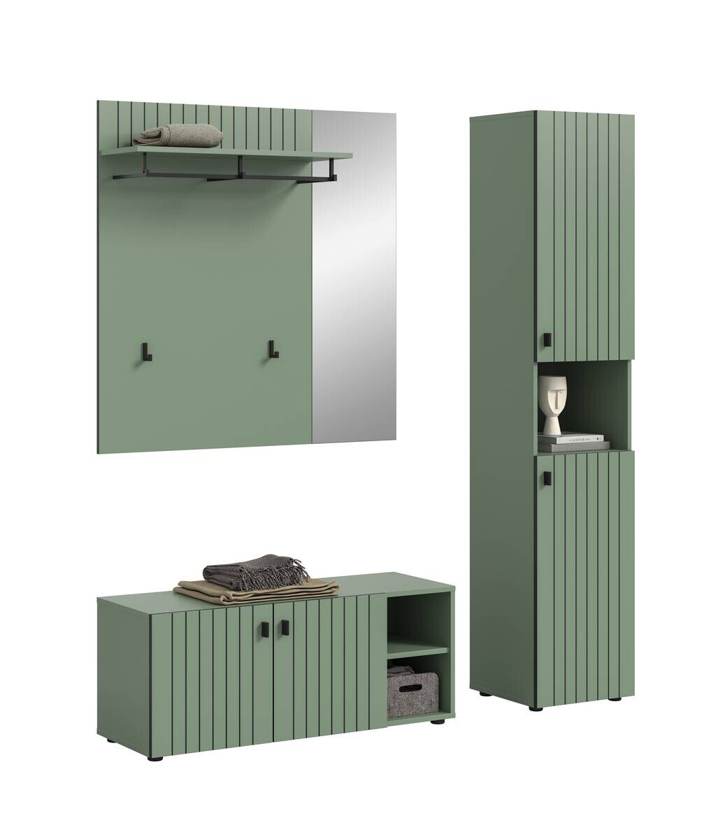 Garderobenset STATION grün B/H/T: ca. 161x192x37 cm