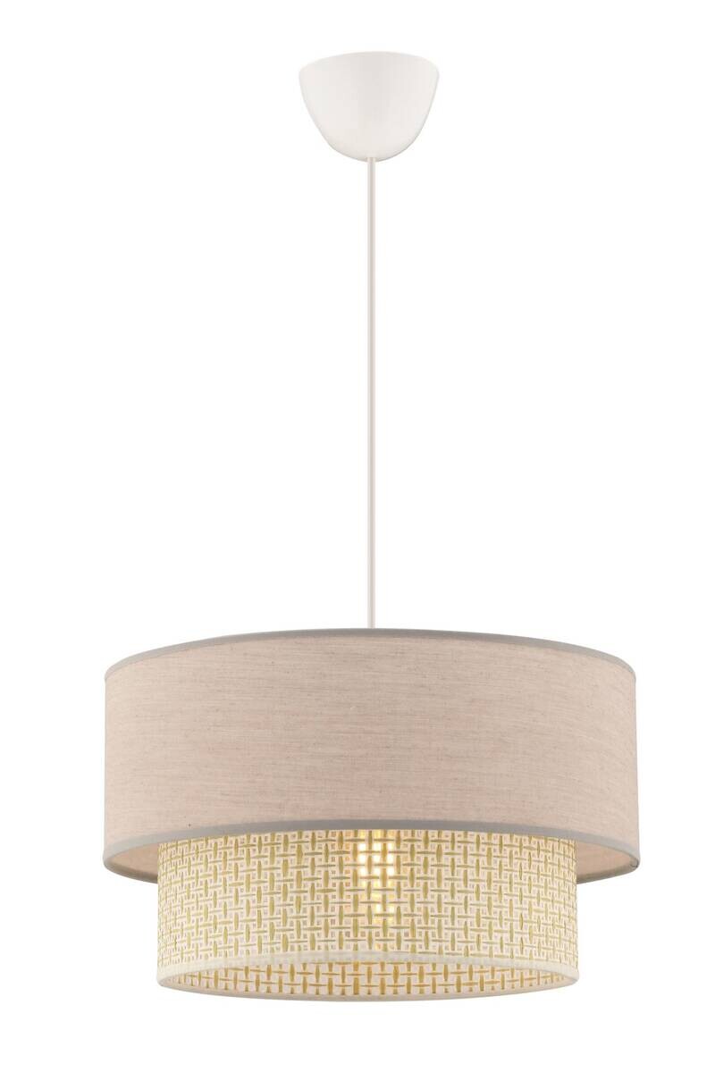 Opviq Pendelleuchte Echo beige creme Baumwolle B/H/T/L/D: ca. 30x65x30x30x30 cm E27 1 Brennstellen