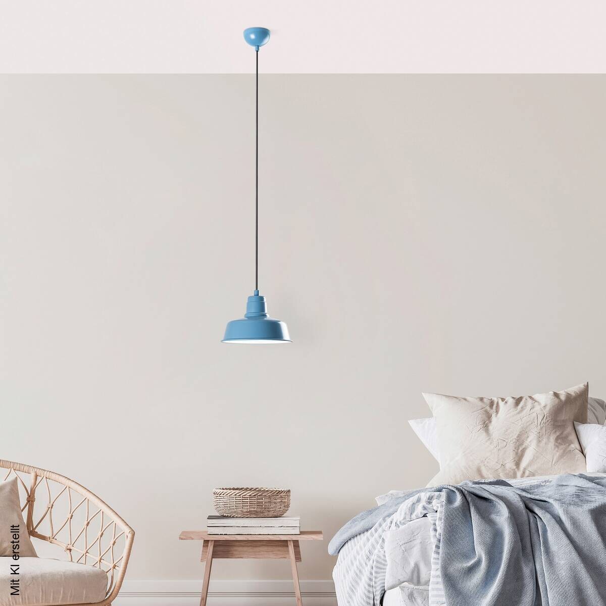 Opviq Pendelleuchte blau B/H/T: ca. 19x108x19 cm E27 1 Brennstellen