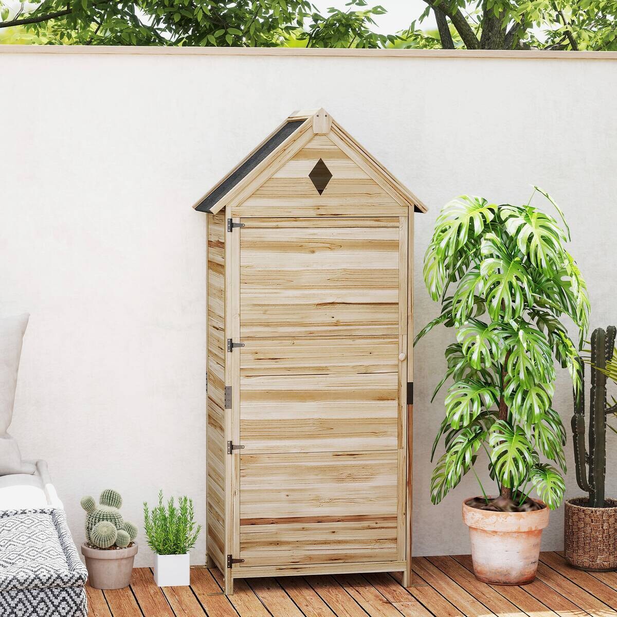 Outsunny Gartenschrank B/H/T/L: ca. 49x170x49x80 cm
